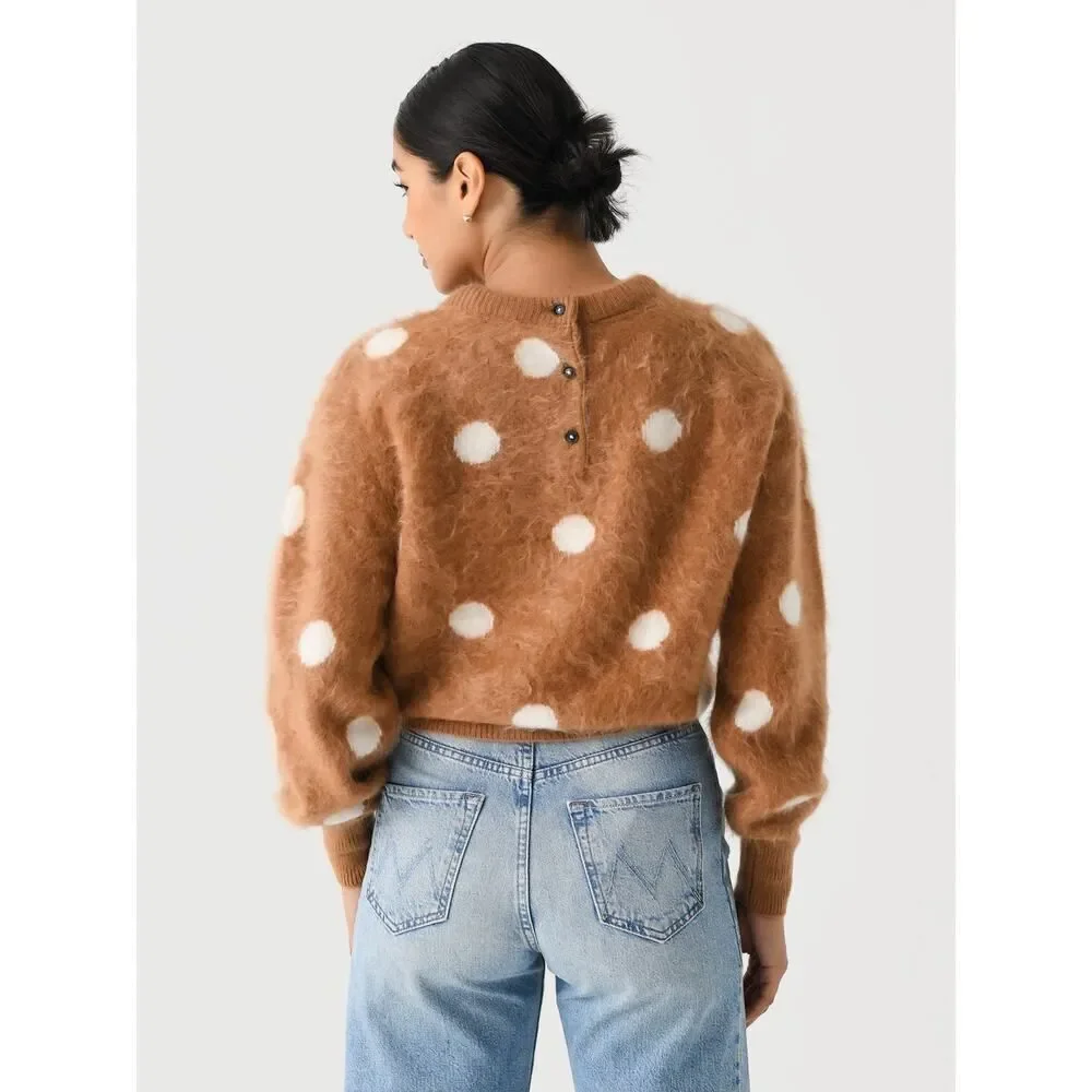 NakedCashmere NoName is needed brushed cashmere polka dot sweater black XL - Picture 3 of 9